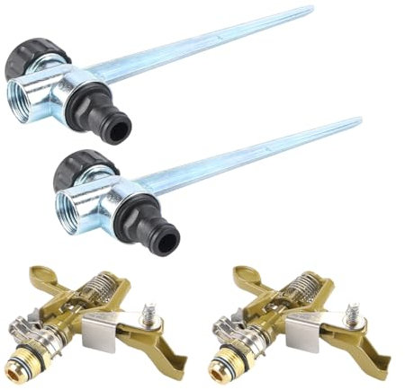 Nicear Irrigatore a Impulsi a 360° Con Punte in Lega Di Zinco - Copertura Del Diametro Di 26 M, Irrigatore Da Giardino Regolabile Per Grandi Aree, Compatibile Con Tubo Flessibile Standard Da 3/4