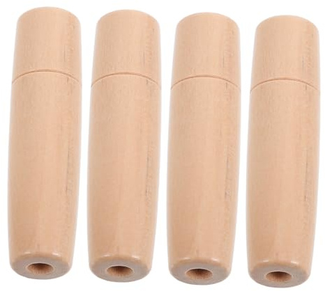 Toddmomy Manche en Bois Verni pour Brosse Barbecue Lot De 4 Poignées Ergonomiques Résistantes À La Chaleur pour Ustensiles De Cuisine BBQ 3.46X0.79 Pouces