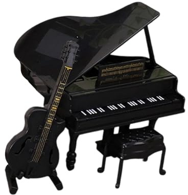 Pocoiau Piano À Queue Miniature avec Violoncelle Et Tabouret Meubles en Bois pour Une Décoration Et Une Collection De Scènes Imaginatives Meubles Miniatures De Collection