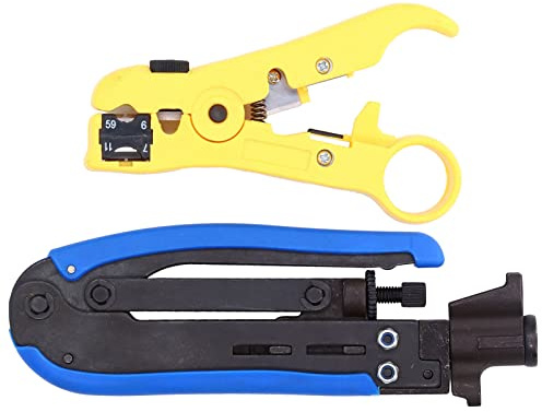 Jonlaki Juego de Alicates para Pelar y Engarzar Cables Coaxiales para un Corte Fácil y Fácil de Usar