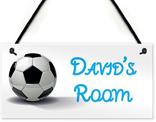 Red Ocean Personalised Football Door Name Plaque Boys Bedroom Door Wall Room Sign