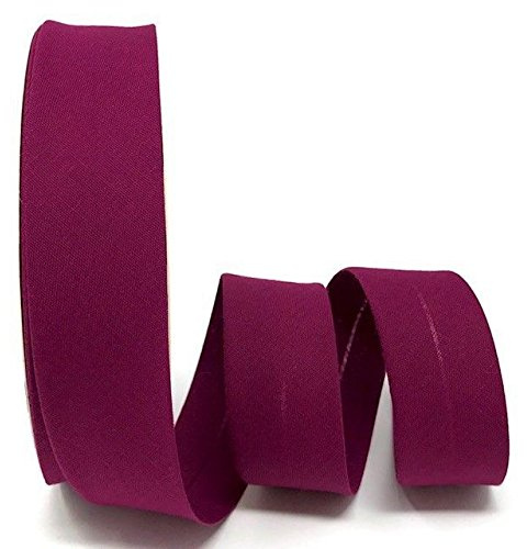 Byetsa Schrägband aus Baumwollmischgewebe, 30 mm, auf einer 25-m-Rolle, Pflaume