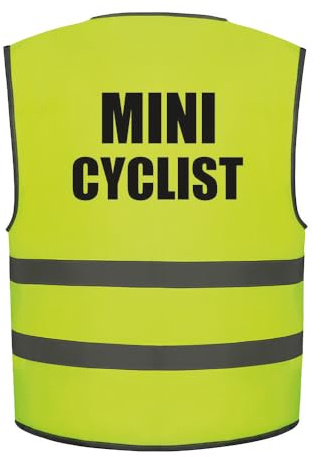 Brook Hi Vis Mini Cyclist Kids Hi Vis Vest Children's High Visibility Reflective Safety Waistcoat, Cycling Biking Bike, Add child's name to the front, Personalised
