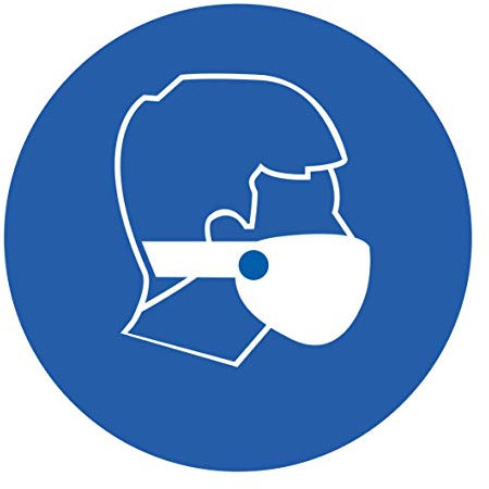 10 Stück Mundschutz Aufkleber Ø 9,5cm Schutzmaske Sticker Hinweiszeichen mit UV Schutz Warnzeichen für Außen-und Innenbereich von STROBO