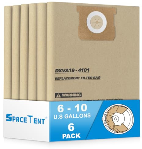 Puroom Lot de 6 sacs filtrants de rechange haute efficacité pour aspirateurs DeWalt DXVA19-4101 et Vacmaster VHBM