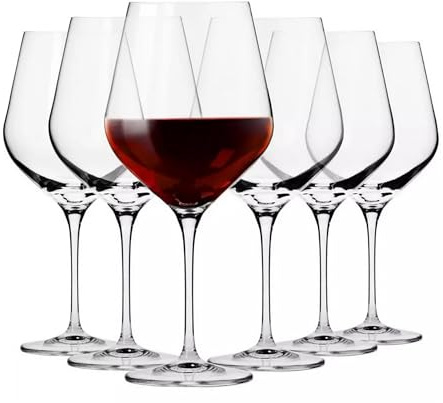 Krosno Large Burgundy Red Wine Glasses | Set of 6 | 30.4 oz | Splendour Collection | Perfect for Home, Restaurants and Parties | Dishwasher Safe | Lead-Free Crystal Glass