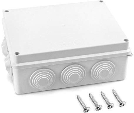 QWORK® Cassetta di Derivazione, Scatola a tenuta stagna, IP65, per comunicazioni elettriche, Bianco, 200 x 155 x 80 mm