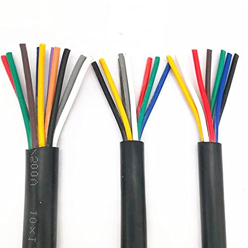 KEPOHK Rvv-Kabel schwarz, Steuersignalleitung Kupferdraht 26AWG 0.12MM2 RVV 2/3/4/5/6/7/8/10/12/14/16/20