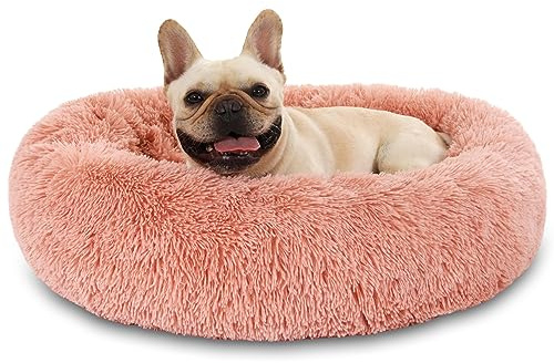 Hundebett Katzenbett Flauschig Doughnut Kuscheliges Hundekissen Waschbar rutschfest Haustierbett Ø60cm Welpenbett Cuddler Nest für Katzen, Große, Mittelgroße & Kleine Hunde