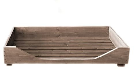 XXL Hundebett aus Holz für Große Hunde 110 und 120 cm (XL 110, Braun)