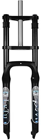 LvTu Fahrrad Fatbike Gabel 26 4,0 Zoll MTB Scheibenbremse 1-1/8 Gabelschaft Bfahrtsfederung Vordergabel 160mm Federweg für E-Bike MTB/QR/AM Fetter Reifen Fahrrad