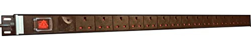 RGB Networks Ltd 15 Socket Extension Lead PDU 3m Cable, Rack/Wall Mountable, Surge Protected, UK Plug, LED Switch