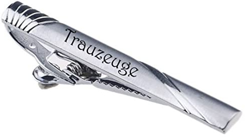 ID Krawattenklammer Nadel mit Gravur nach Wunsch Edelstahl, Hochzeit, Business mit Box Nr.5