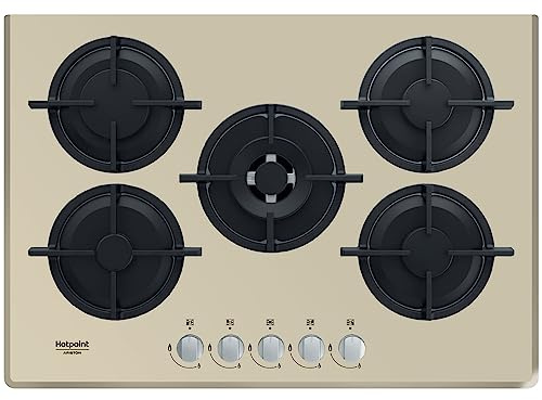 Hotpoint HAGD 72S/CH Champagne Da incasso 73 cm Gas 5 Fornello(i)