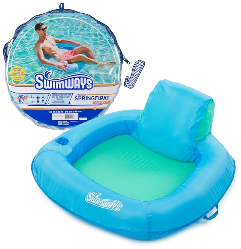 SwimWays Spring Float SunSeat, Fast-Inflating Adult Lounger; Ages 15+