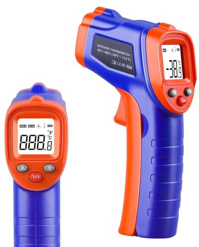 Infrared Thermometer Gun -58℉~ 752℉, Non-Contact Laser Thermometer Gun with Backlight LCD Display, Heat Thermometer Gun For Cooking, BBQ, Pizza Oven, Griddle Hvac Tools (Not for Human)