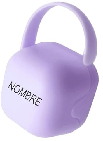 IDeluxe. Exquisita caja portachupetes personalizada para bebé elegante, encantadora y única. Capacidad 2 chupetes. (Lila)
