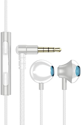 Somerway Écouteurs HiFi compatibles HD, Microphone antibruit, Filaire de 3.5mm, avec Son Surround, Basses Lourdes, Casque de Jeu pour Ordinateurs Portables et Mobiles Argent