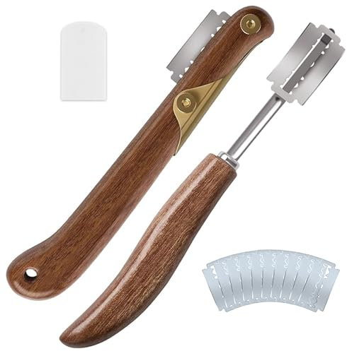 Rundago 2 Stück Bäckermesser Teigmesser Brotmesser Brot Backen Zubehör Teigmesser Bäckermesser Backzubehör Brot Brotbackzubehör, mit Ersatzklinge
