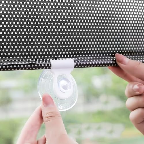 Suction Cup Roller Blinds Sunscreen Insulation Shading Curtain Window Shade Blind Kitchen Office Car Privacy Screen