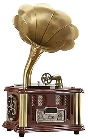 Grammofono Giradischi, Giradischi In Vinile, Altoparlante Incorporato Aux-in Da 3,5 Mm/USB/FM, Funzione Bluetooth/braccio a Turbina Simulato, Per Casa/ufficio