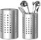 GBKDQQ 2 pezzi porta utensili da cucina per piano di lavoro, in acciaio inox, per organizzare cassetti e piani di lavoro per tutte le cucine, argento