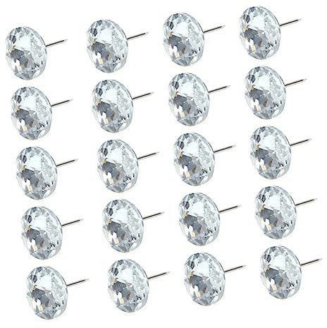 iplusmile 100stücke Kristall Polsternägel Silberweiß Leichte Langlebige Sofa Knöpfe Für Kopfteil Und Holzmöbel Dekoration Diy Zubehör Für Lounge Sofabezüge