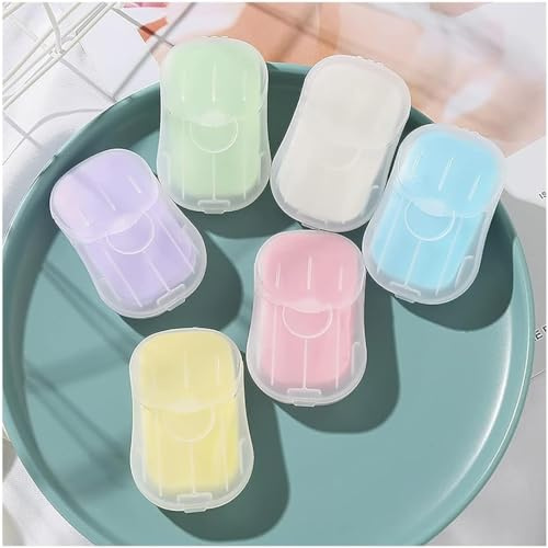 Sluswallow 50Pcs Blue Portable Soap Sheets,Water Soluble Hand Washing Bath Scented Paper Camping Soap and Shampoo for Outdoor,Camping Hiking Mini Portable Travel Paper Sheets Disposable Personal Care