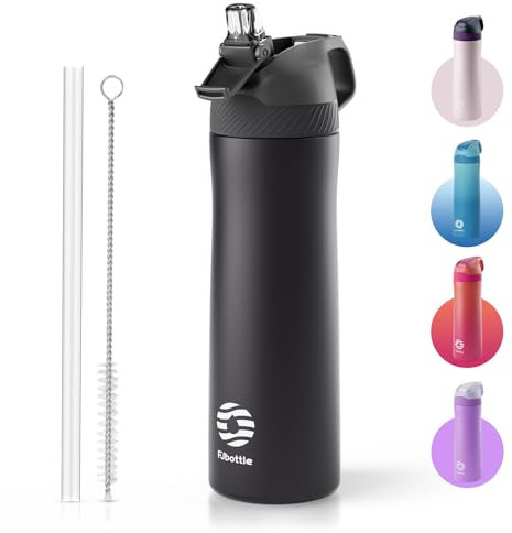 Fjbottle Borraccia Termica con cannuccia Sportiva 550ml/710ml, Senza Perdite e BPA - Bottiglia Termica Palestra per Bambini, Scuola, Campeggio, Yoga