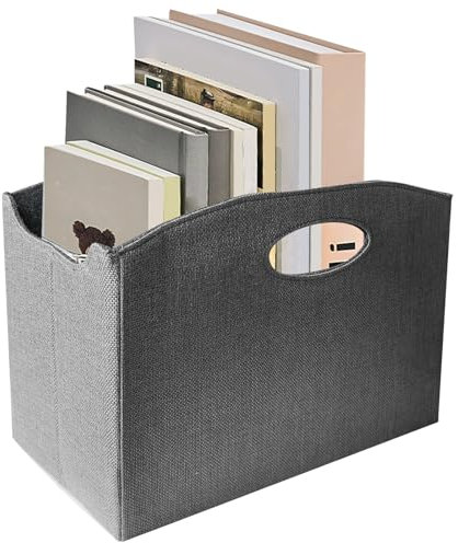 Faltbar Zeitschriftenständer, Zeitschriftenkorb Ständer 35 X 19 X 27 Cm, Zeitungenaufbewahrung Organizer Zeitungsständer Modern Zeitschriftensammler, Für Büro, Zuhause Und Wohnzimmer (grau)