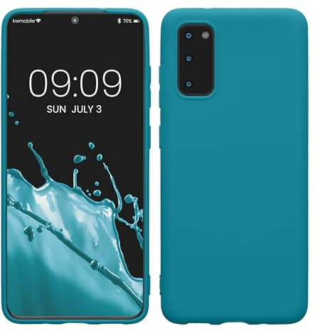 kwmobile Housse Compatible avec Samsung Galaxy S20 Coque - Housse de téléphone Protection Souple en Silicone - pétrole Mat