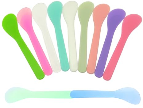 Wopanxye 100 Pack Makeup Spatulas, Multi-color Plastic Cosmetic Face Cream | Lotion Scraper Scoop, Facial Mask Stick, Reusable Disposable Multipurpose Applicator for DIY Mixing Skincare Sampling Waxing