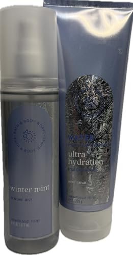 Bath & Body Works Women's Water Winter Mint Body Cream and Fine Fragrance Mist 2 Piece Set
