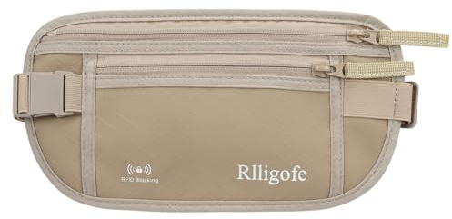 Money Belt for Travel Women and Men Hidden - Slim RFID Blocking Travel Wallet with Secure Anti-Theft Pouch, Passport Holder for Passport, Credit Cards, Cash Under Clothes