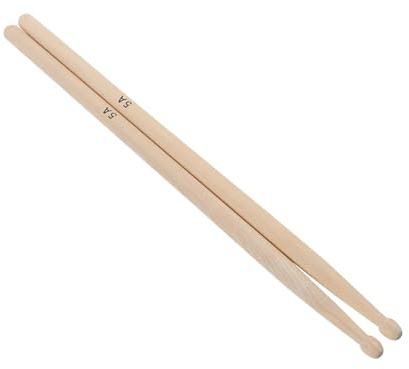 Ahorn Schlagzeugstöcke 5a, 1 Paar Klassische Holz Sticks | Beige Ausführung, Universelles Modell, Feine Verarbeitung ohne Grate, für Schlagzeugfans und Anfänger