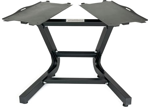 BRAINGAIN Réglable Support Halteres –Gain de Place Rack Poids Musculation pour 23.5kg, 32.5kg & 41.5kg Haltères –Ergonomique à Hauteur de Taille Rack Musculation – Compatible avec Ensembles BRAINGAIN