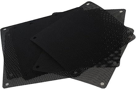 Vaguelly Lot de 10 Filtres PVC 120 Mm pour Ventilateur PC Noir, de Bruit et Prolongation Durée de Vie du Ventilateur, Ambiance Estivale