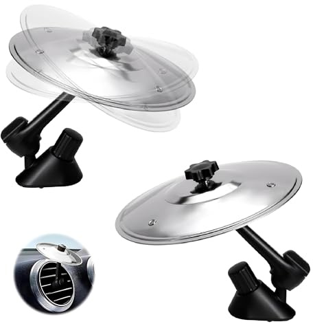 Paquete de 2 platillos plateados de choque de coche, mini platillos de tambor para ventilación de aire, para decoración de coche, divertidos mini platillos musicales para fanáticos de la música