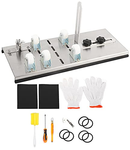 Taglierina Professionale per Bottiglie, Macchina Tagliavetro Rotonda con 5 Ruote - Taglio Diamante, Accessori Completi, Attrezzo per Vetro e Bottiglie