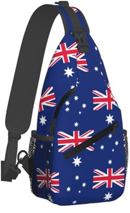 Brusttasche Australische Flagge Slingtasche Multipurpose Leichte Chest Herren, Für Wandern, Schule, Reisen