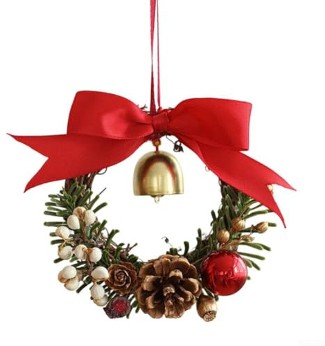 Zilimontt Holiday Door Hanger With Metal Bells And Strong Jute Twine Producing Bell Sounds, Suitable For Hanging On Doors, Wreaths, And Garden Areas(B)