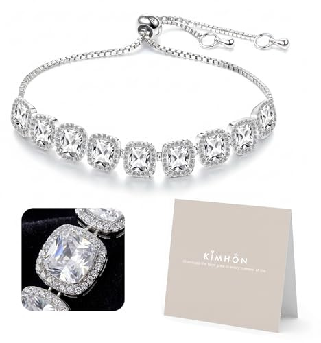 KIMHON Gifts for Women,Silver Bracelet for Women,Sterling Silver Zirconia Tennis Bracelet,Christmas Jewelry,Birthday,Mother's Day,Women's Day,Valentine's Day Gift for Women