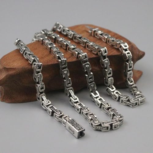 CMBSSTFC 925 Silberkette Herren Silber byzantinisches Glied 5 mm Breite 24 Zoll