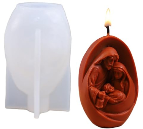 Stampo Per Candele Natività | Forma Scultura 3D della Famiglia di Gesù Presepe,Modelli In Silicone Termoresistente Per Natale - Per Aromaterapia Natalizia, Sapone, Fondente, Cioccolato,