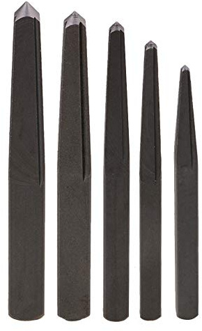 CNBTR 5 Sizes 1/8-3/8 Square Grey High Carbon Steel Screw Extractor Set Broken Damaged Bolt Remover Pack of 5