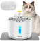 Parner Cat Water Fountain, 2.4 L Water Dispenser for Cats with LED Water Level Window, Pet Drinking Fountain Stainless Steel with 4 Pcs Filter & 1 Silicone Mat, Drinking Water Bowl for Multiple Pets