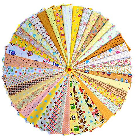 42 stycken bomullstyg lappverk tyger gör-det-själv tyg kvadrat stickning och sömnad polycotton-tyg bomullsduk tygpaket för sömnad scrapbooking Quilting Doll med många mönster 20 x 30 cm färgglad