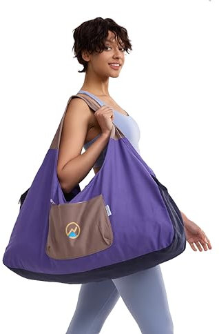 JoYnWell Extra große Yogamatten Tasche mit eingenähtem Yogamatten Gurt 12 Unzen durchgehendem Reißverschluss, 3 Taschen und Wasserflaschenhalter