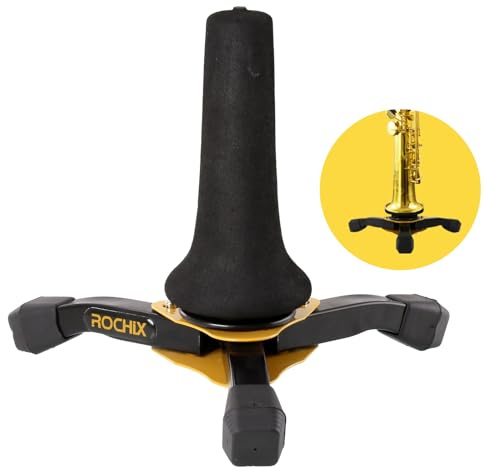 ROCHIX 1890 Foldable Portable Soprano Saxophone Sax Stand,Tripod Holder Stand