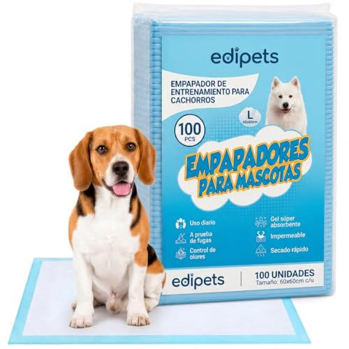 Edipets, Welpen Unterlagen, 60x60, PIPI Matten für Hunde, Welpenunterlagen, Puppy Pads, Trainingspads (100 Stück)